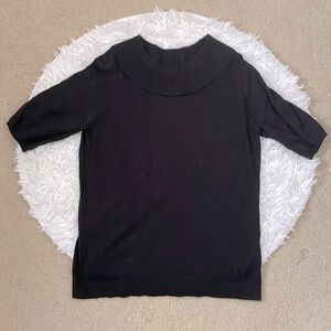 Jones Wear Basic Black Sweater Top with Dropped Neck